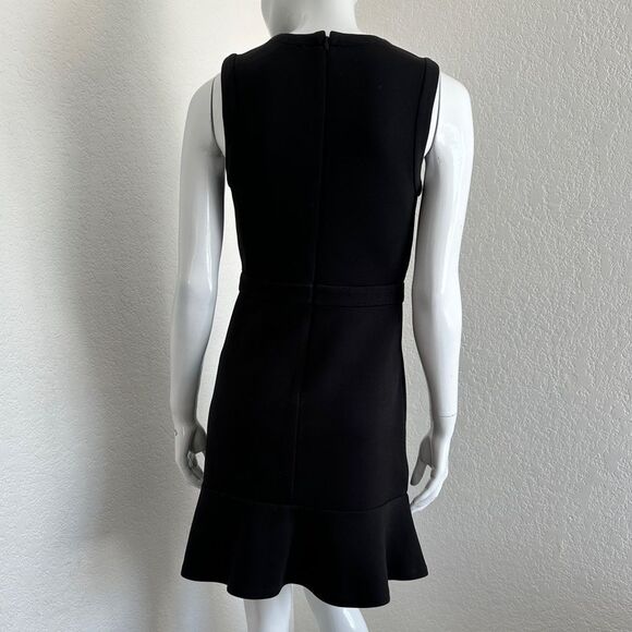 LOFT Dress Black Flounce Hem Peplum Dress Size 4P - Picture 4 of 7